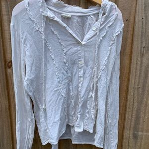 Sheer, off white top